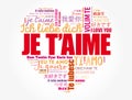 Je tÃ¢â¬â¢aime (I Love You in French) love heart